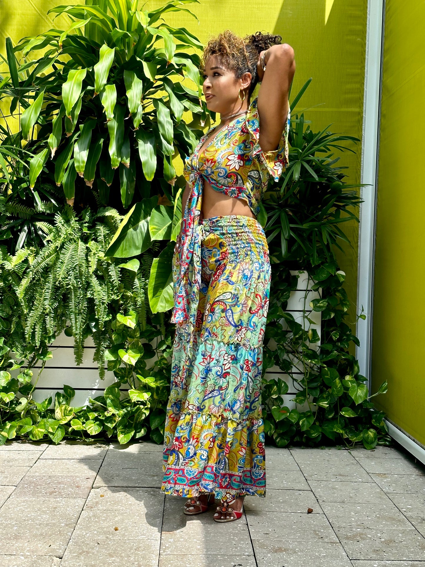 Multicolor 2pc Palazzo Pants Set